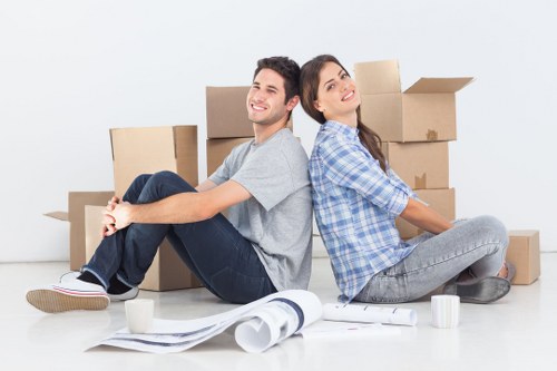 Professional movers handling a flat removal in a Marylebone property