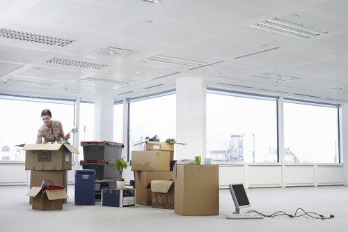 Commercial movers handling office furniture in central London