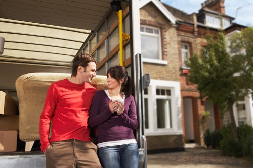 Packed household items ready for transport during a Marylebone move