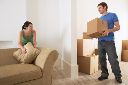 Apartment move preparation in Marylebone with labelled boxes